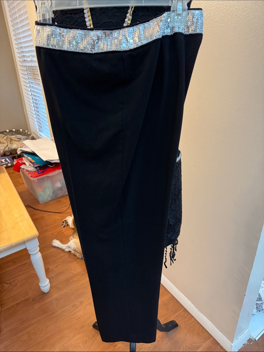Larry Levine Black black sequin waist pants , very nice condition,